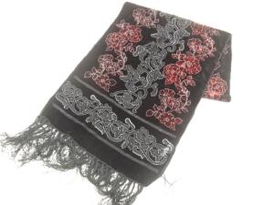 アンティーク　切りビロード花模様ショール